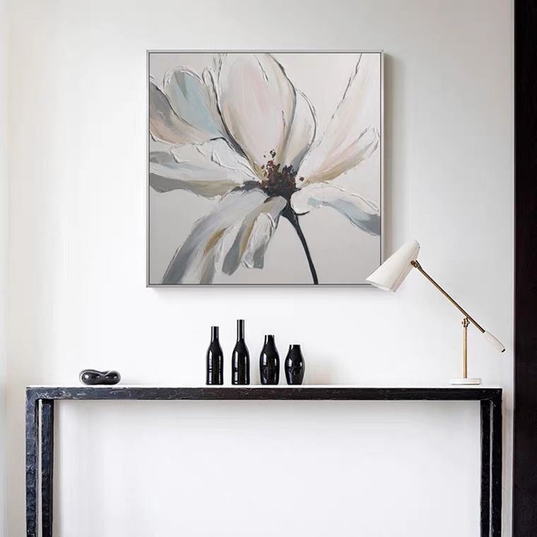 White Flowers Canvas Wall