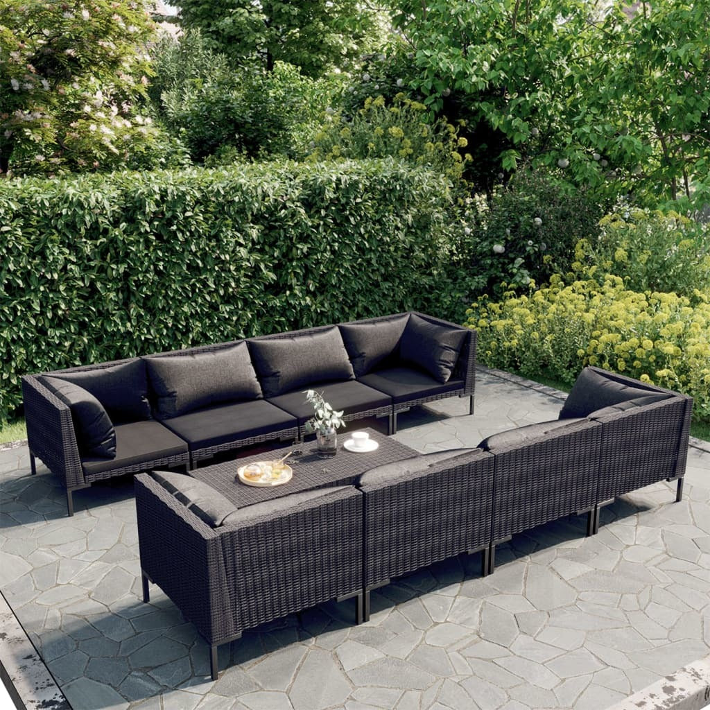 9 Piece Patio Lounge Set with Cushions