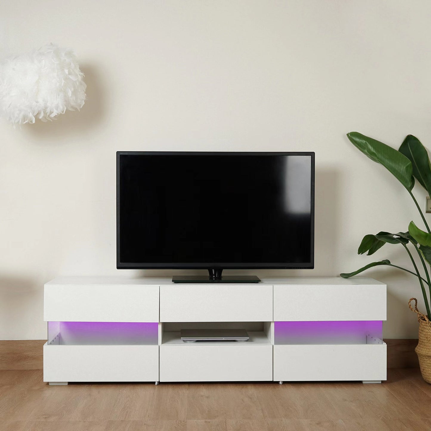 Modern minimalist led light TV stand,acrylic glass white modern TV cabinet ,TV bench