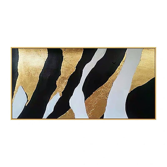 Handmade Gold Foil Abstract Oil Painting