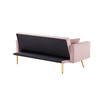 PINK Convertible Folding Futon Sofa